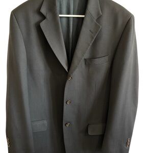 Pronto Uomo Men’s 42R Blazer Jacket Sport Coat 100% Worsted Wool Classic Black